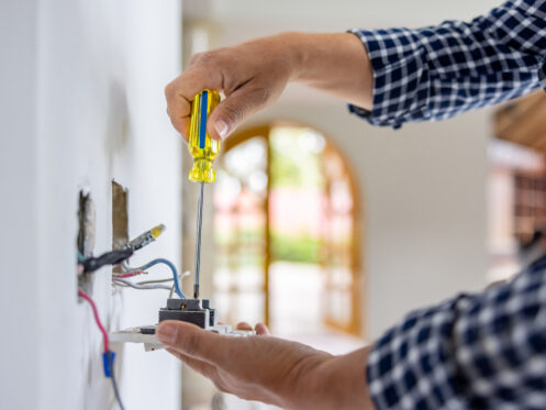 Installation of a power outlet