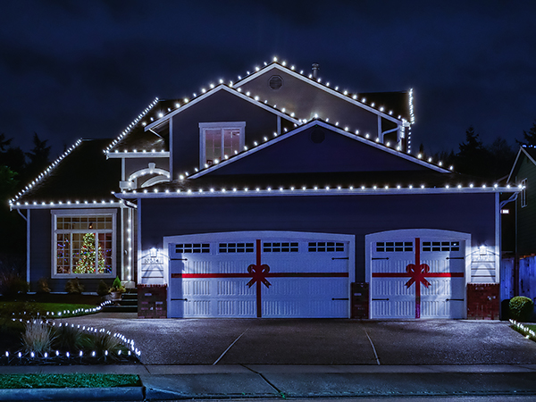 christmas lights on house